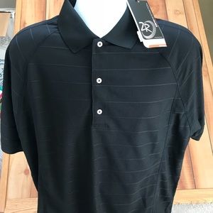 Men’s Zero Restriction Striped Polo Black